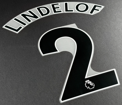 MAN UTD 2019/2023 LINDELOF 2 OFFICIAL AVERY DENNISON BLACK PLAYER SIZE NAME SET
