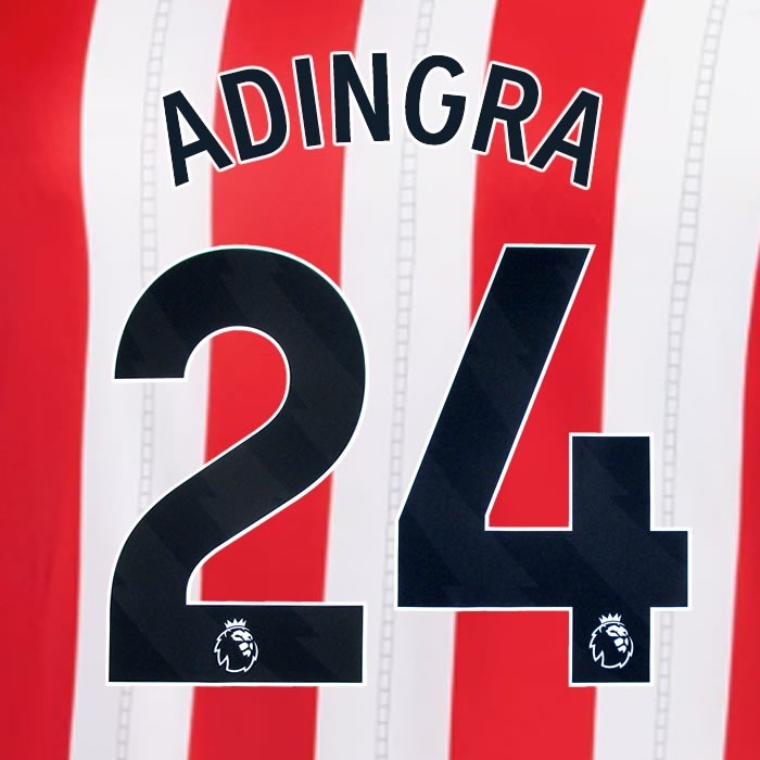 2025 2026 OFFICIAL SUNDERLAND ADINGRA 24 BLACK HOME PLAYER SIZE NAME SET