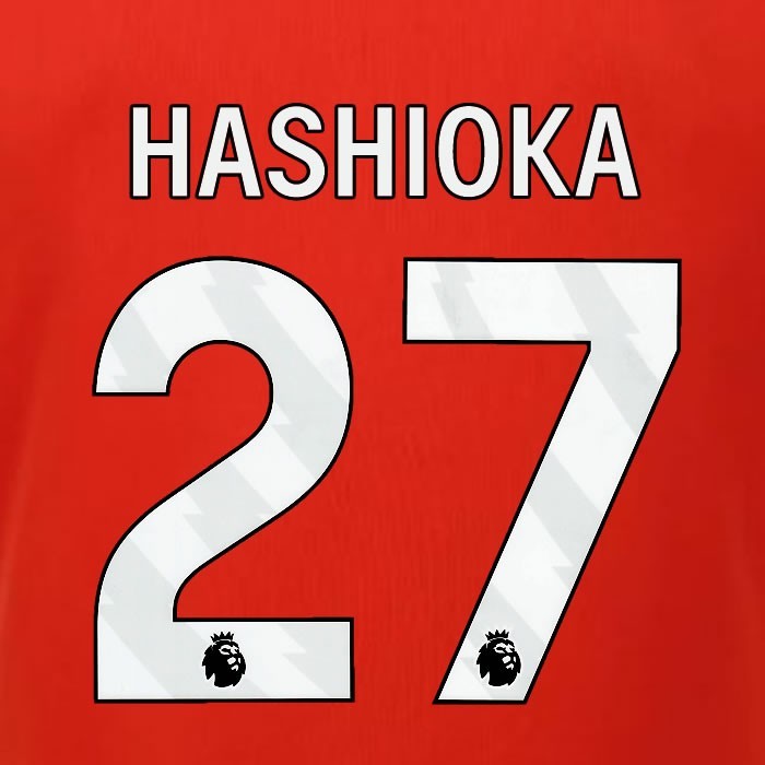 2023 2024 LUTON TOWN OFFICIAL HASHIOKA 27 WHITE HOME PLAYER SIZE NAMESET