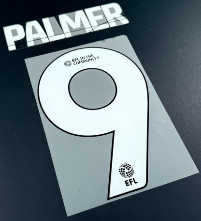 24 / 25 WREXHAM A.F.C.  PALMER 9 OFFICIAL WHITE HOME PLAYER SIZE NAME SET