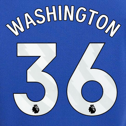 2023 2024 OFFICIAL CHELSEA WASHINGTON 36 WHITE HOME PLAYER SIZE NAMESET