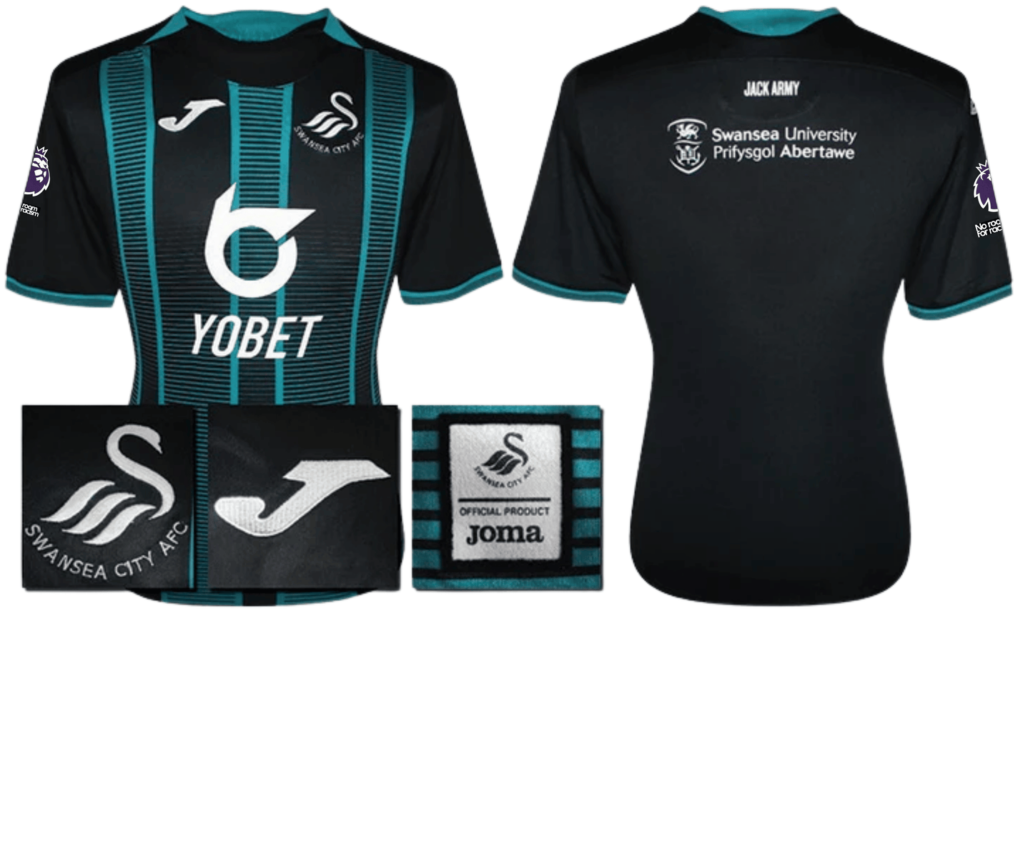 BNWT 2019 2020 SWANSEA CITY AWAY JOMA FOOTBALL SHIRT MEN'S MEDIUM