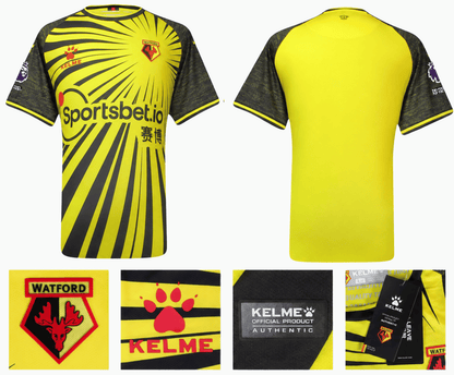 BNWT 2020 2021 WATFORD HOME KELME FOOTBALL SHIRT PERSONALISED MEN'S