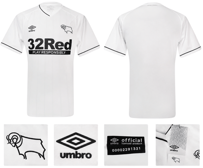 BNWT 2020 2021 DERBY HOME UMBRO FOOTBALL SHIRT PERSONALISED MEN'S