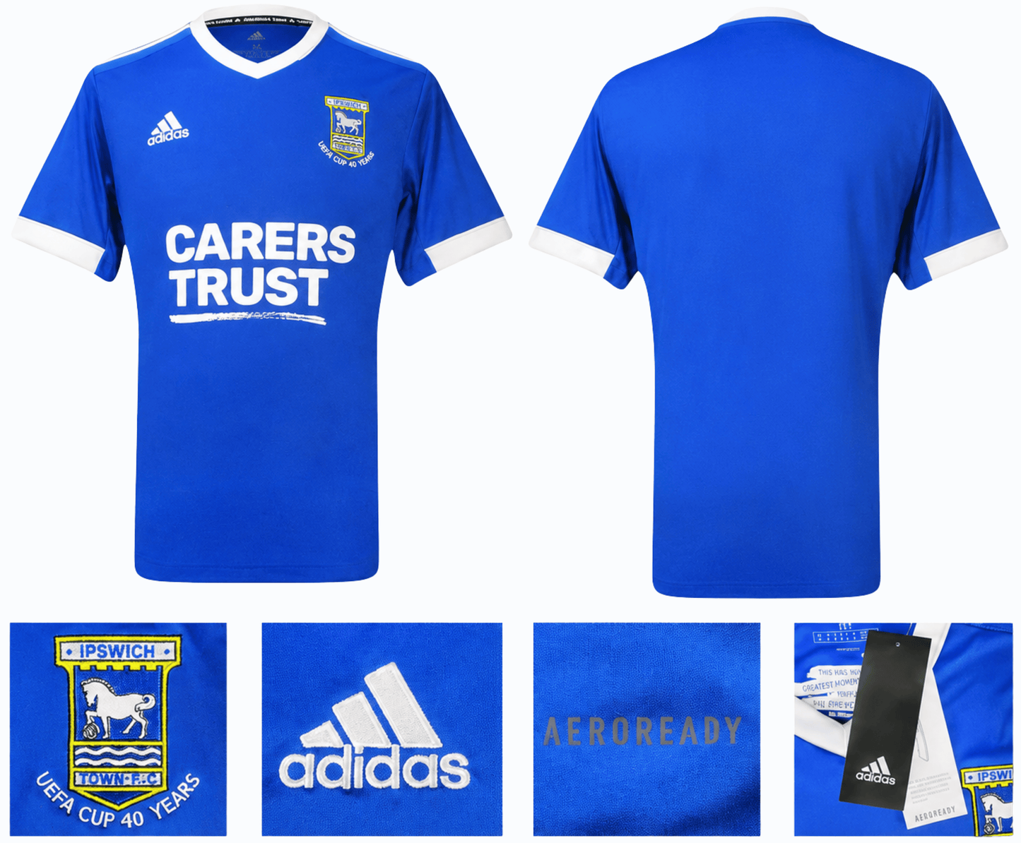 BNWT 2020 2021 IPSWICH TOWN HOME ADIDAS FOOTBALL SHIRT PERSONALIZED MEN'S MEDIUM