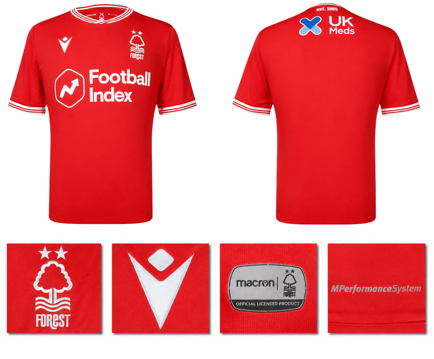 BNWT 20/21 NOTTINGHAM FOREST HOME MACRON FOOTBALL SHIRT PERSONALISED MEN'S MEDIU