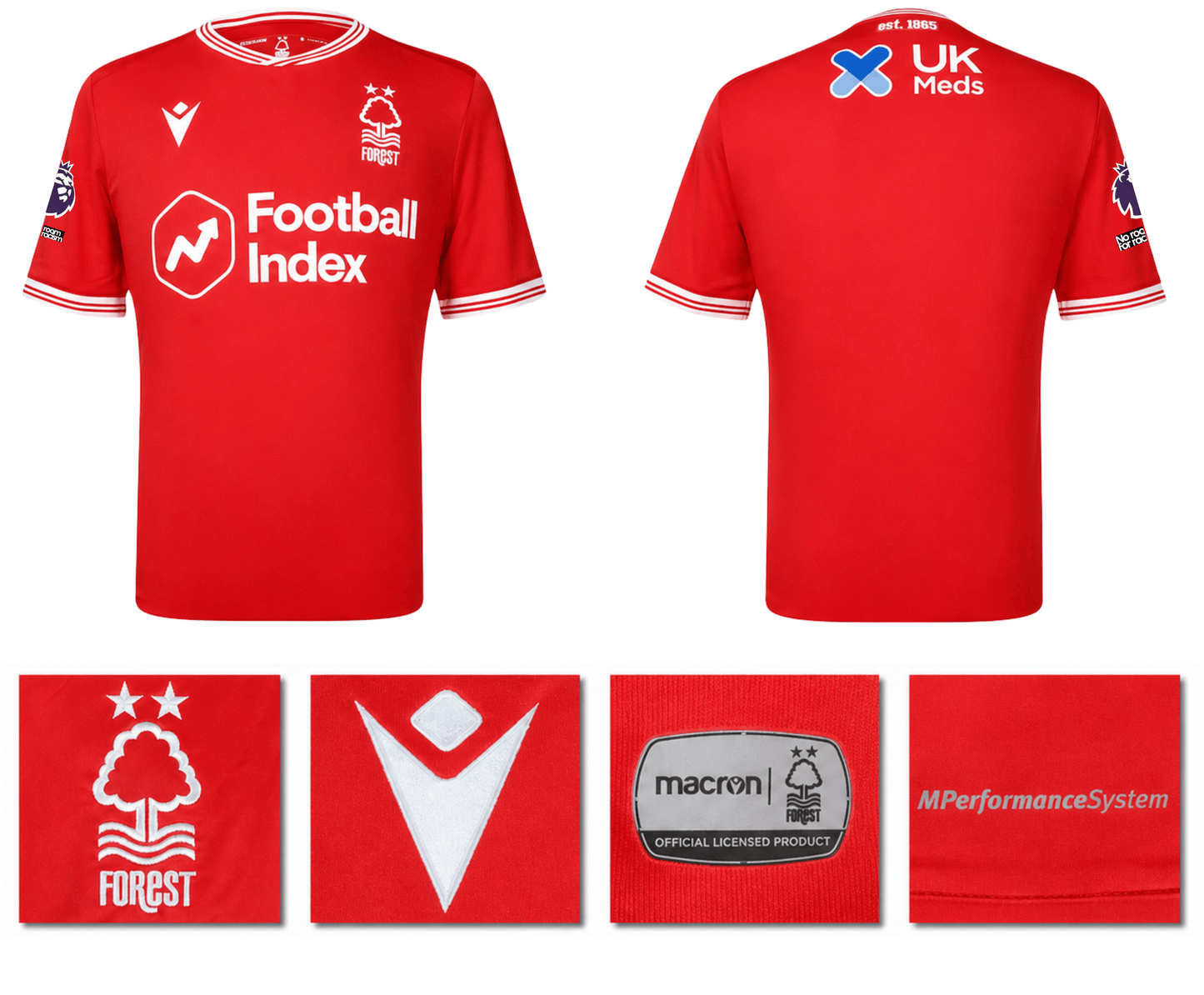 BNWT 20/21 NOTTINGHAM FOREST HOME MACRON FOOTBALL SHIRT PERSONALISED MEN'S MEDIU