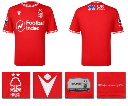 BNWT 20/21 NOTTINGHAM FOREST HOME MACRON FOOTBALL SHIRT PERSONALISED MEN'S MEDIU