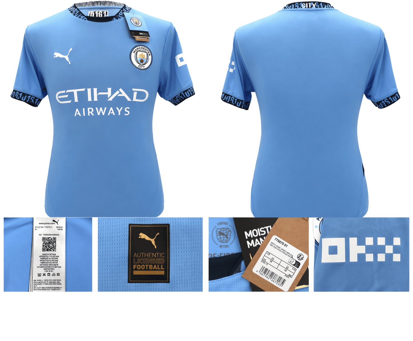 BNWT 2024 2025 MAN CITY PUMA HOME STONES 5 FOOTBALL SHIRT