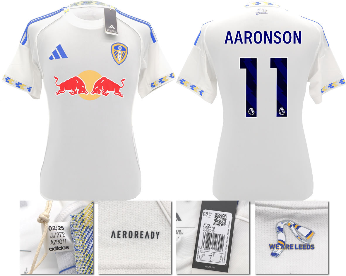 BNWT 2025/2026 Leeds United FC adidas AARONSON 11 Home Shirt – Official Player Options Available