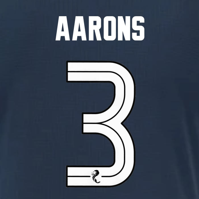 2025 2026 Rangers AARONS 3 WHITE 3RD OFFICIAL PLAYER SIZE NAMESET