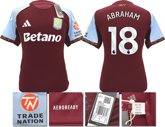 BNWT 2025/26 ASTON VILLA FC HOME SHIRT ABRAHAM 18