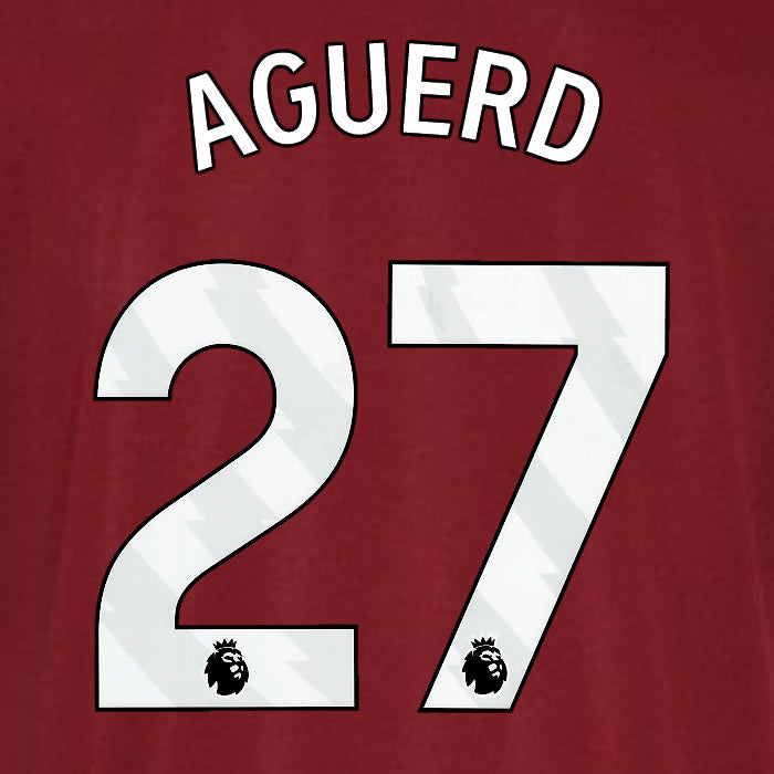 2023 2024 OFFICIAL WEST HAM N. AGUERD 27 HOME PLAYER SIZE NAME SET