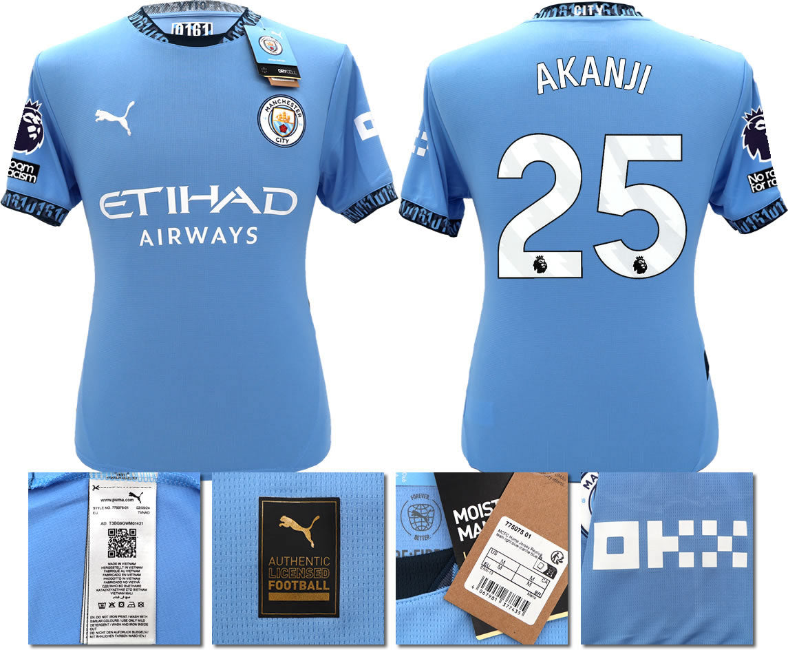 BNWT 2024 2025 MAN CITY PUMA HOME AKANJI 25 FOOTBALL SHIRT