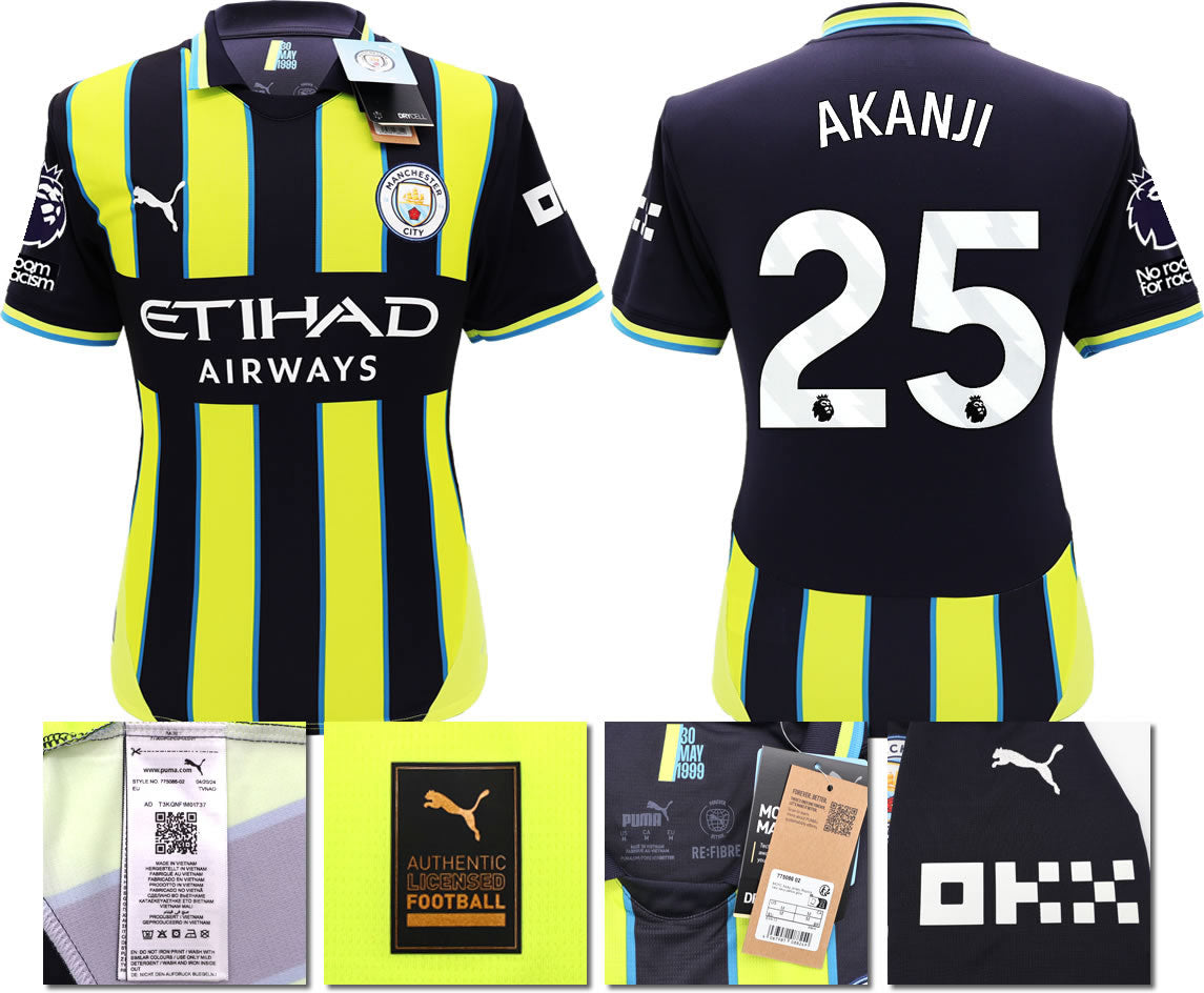 BNWT 2024 2025 MAN CITY PUMA AWAY AKANJI 25 FOOTBALL SHIRT