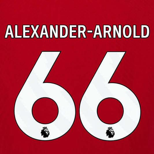 2023 2024 OFFICIAL LIVERPOOL ALEXANDER-ARNOLD 66 HOME PLAYER SIZE NAME SET