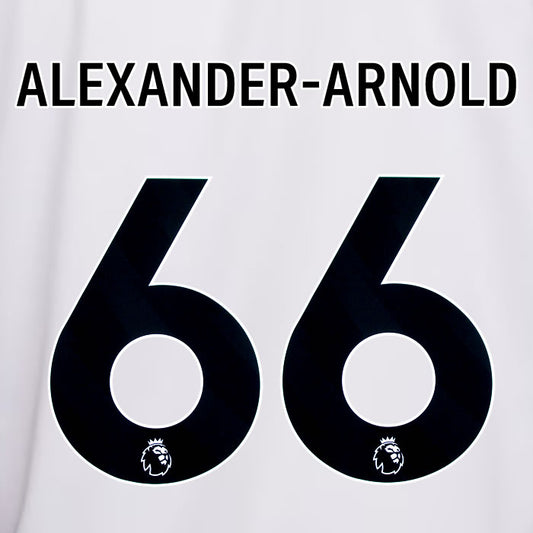 2023 2024 OFFICIAL LIVERPOOL ALEXANDER-ARNOLD 66 AWAY PLAYER SIZE NAME SET