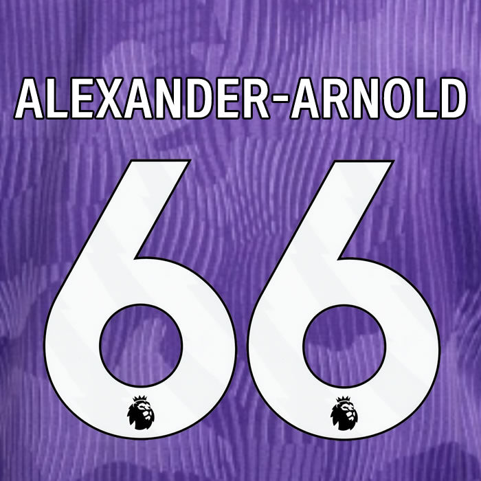 2023 2024 OFFICIAL LIVERPOOL ALEXANDER-ARNOLD 66 3RD PLAYER SIZE NAME SET