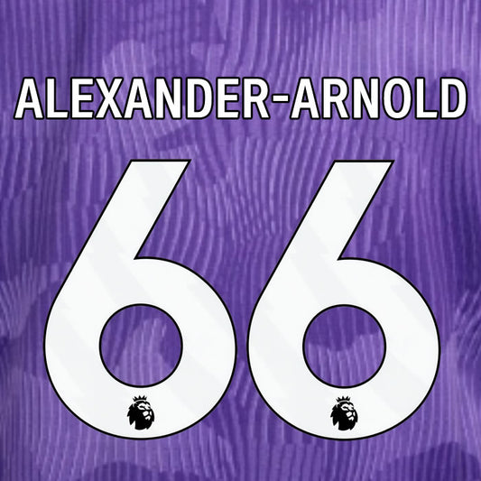 2023 2024 OFFICIAL LIVERPOOL ALEXANDER-ARNOLD 66 3RD PLAYER SIZE NAME SET