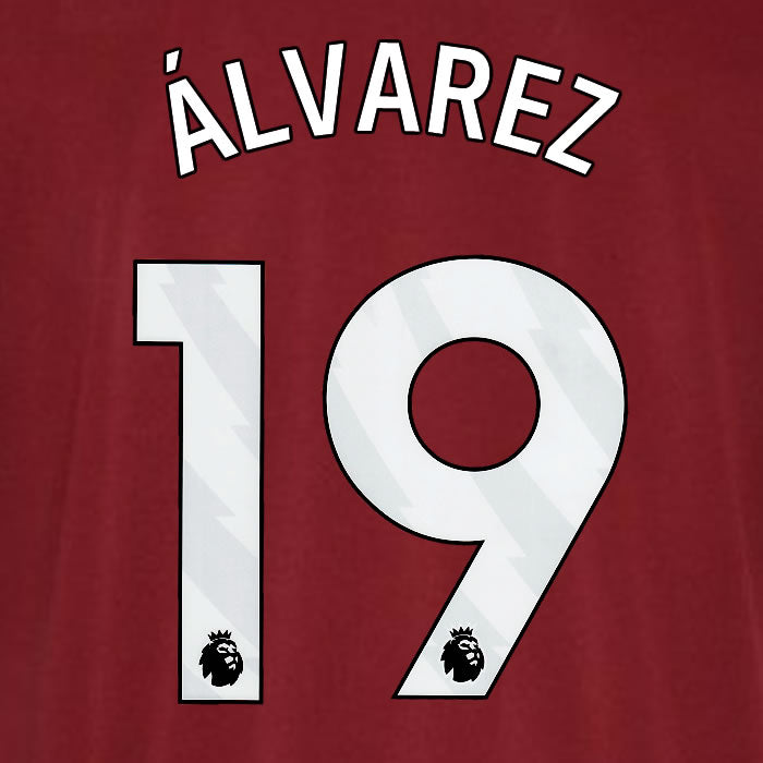 2023 2024 OFFICIAL WEST HAM ÁLVAREZ 19 HOME PLAYER SIZE NAME SET