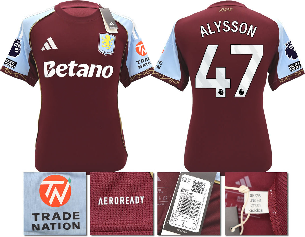 BNWT 2025/26 ASTON VILLA FC HOME SHIRT ALYSSON 47