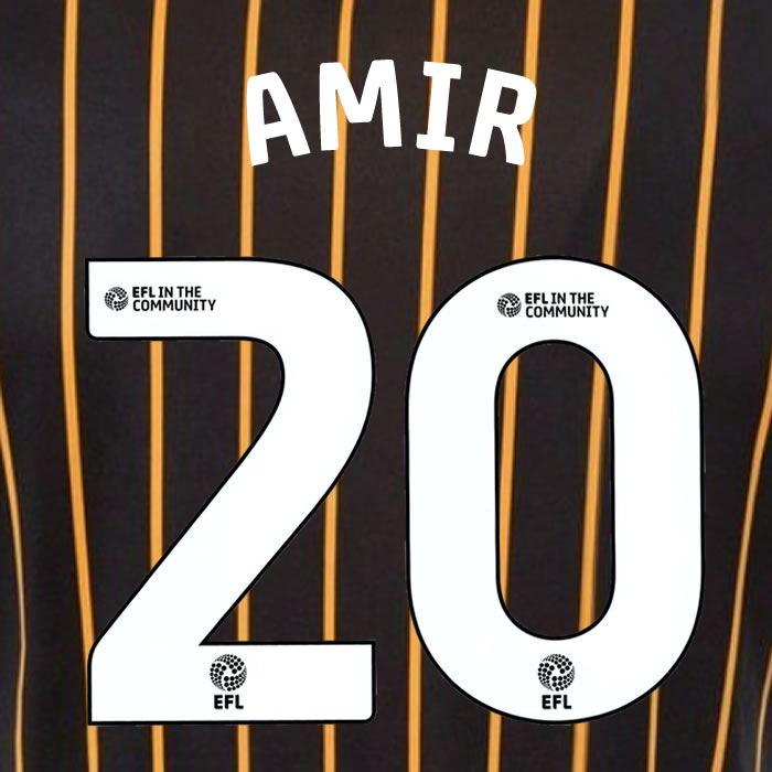 2025 2026 Hull City HADŽIAHMETOVIĆ 20 WHITE AWAY OFFICIAL PLAYER SIZE NAMESET