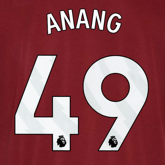 2023 2024 OFFICIAL WEST HAM ANANG 49 HOME PLAYER SIZE NAME SET