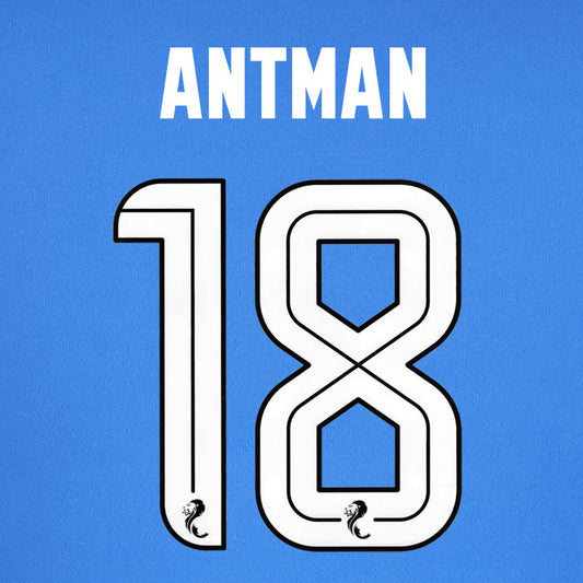2025 2026 Rangers ANTMAN 18 WHITE HOME OFFICIAL PLAYER SIZE NAMESET