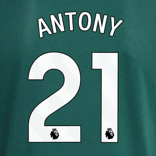 2023 2024 OFFICIAL MANCHESTER UNITED ANTONY 21 AWAY PLAYER SIZE NAME SET