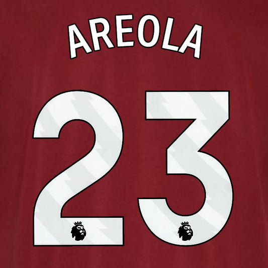 2023 2024 OFFICIAL WEST HAM AREOLA 23 HOME PLAYER SIZE NAME SET