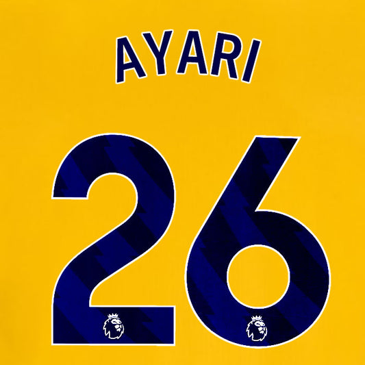 2025 2026 OFFICIAL BRIGHTON HOVE ALBION AYARI 26 3RD PLAYER SIZE NAME SET