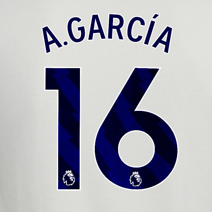 2025 2026 ASTON VILLA A. GARCIA 16 OFFICIAL BLUE 3RD PLAYER SIZE NAMESET