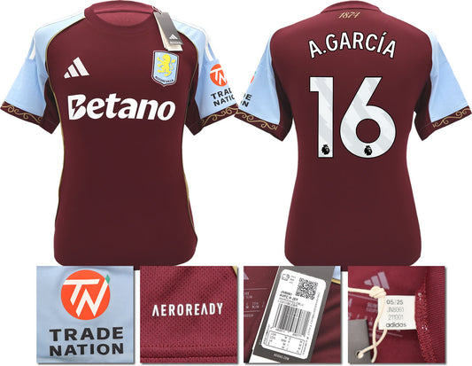 BNWT 2025/26 ASTON VILLA FC HOME SHIRT GARCÍA 16