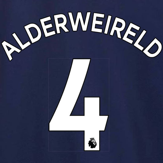 2019 2020 TOTTENHAM HOTSPUR ALDERWEIRELD 4 WHITE AWAY OFFICIAL PLAYER SIZE NAME SET