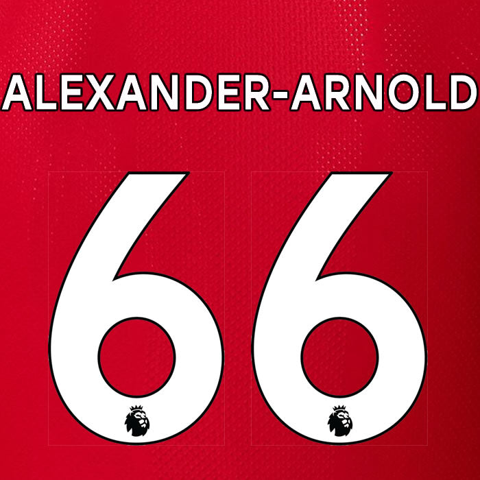 2019 2020 LIVERPOOL ALEXANDER-ARNOLD 66 WHITE HOME OFFICIAL PLAYER SIZE NAME SET