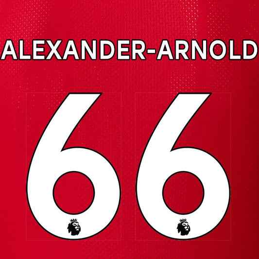 2019 2020 LIVERPOOL ALEXANDER-ARNOLD 66 WHITE HOME OFFICIAL PLAYER SIZE NAME SET