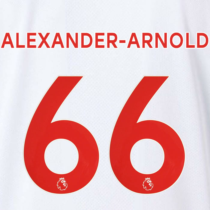 2019 2020 LIVERPOOL ALEXANDER-ARNOLD 66 WHITE 3RD OFFICIAL PLAYER SIZE NAME SET