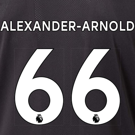 2019 2020 LIVERPOOL ALEXANDER-ARNOLD 66 WHITE AWAY OFFICIAL PLAYER SIZE NAME SET