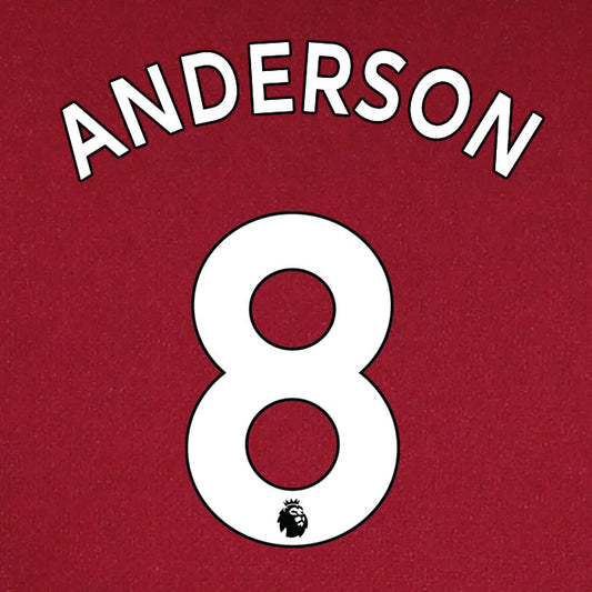 2019 2020 WEST HAM ANDERSON 8 WHITE HOME OFFICIAL PLAYER SIZE NAME SET