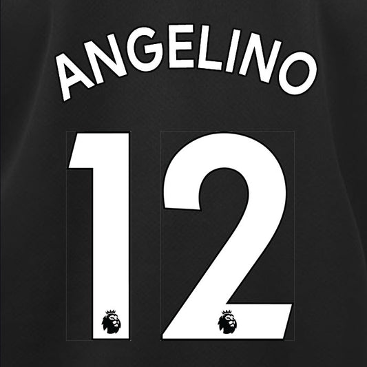 2019 2020 MANCHESTER CITY ANGELINO 12 WHITE AWAY OFFICIAL PLAYER SIZE NAME SET
