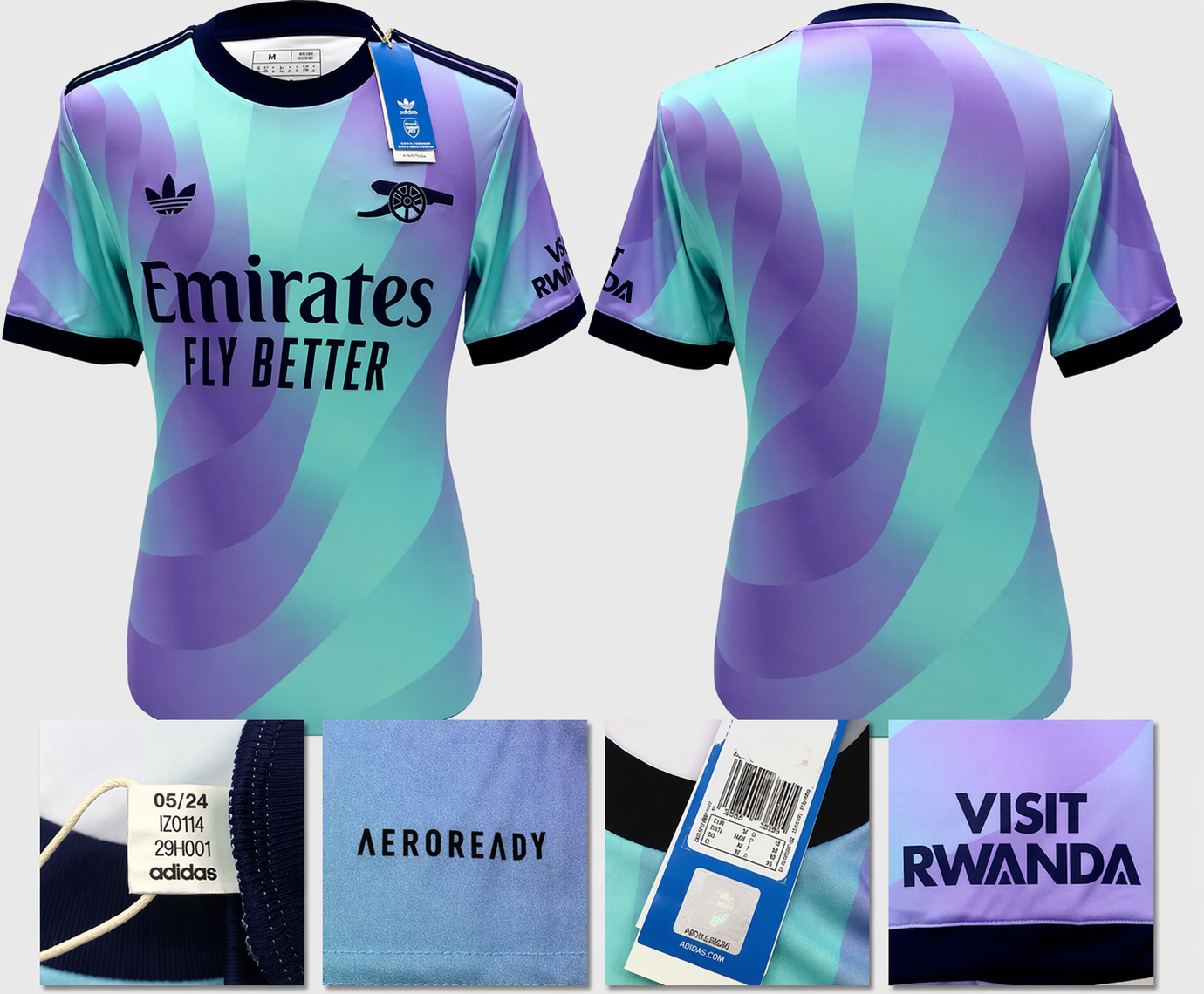 BNWT 2024/2025 ARSENAL F.C. ADIDAS 3RD SHIRT GABRIEL 6 + PATCHES