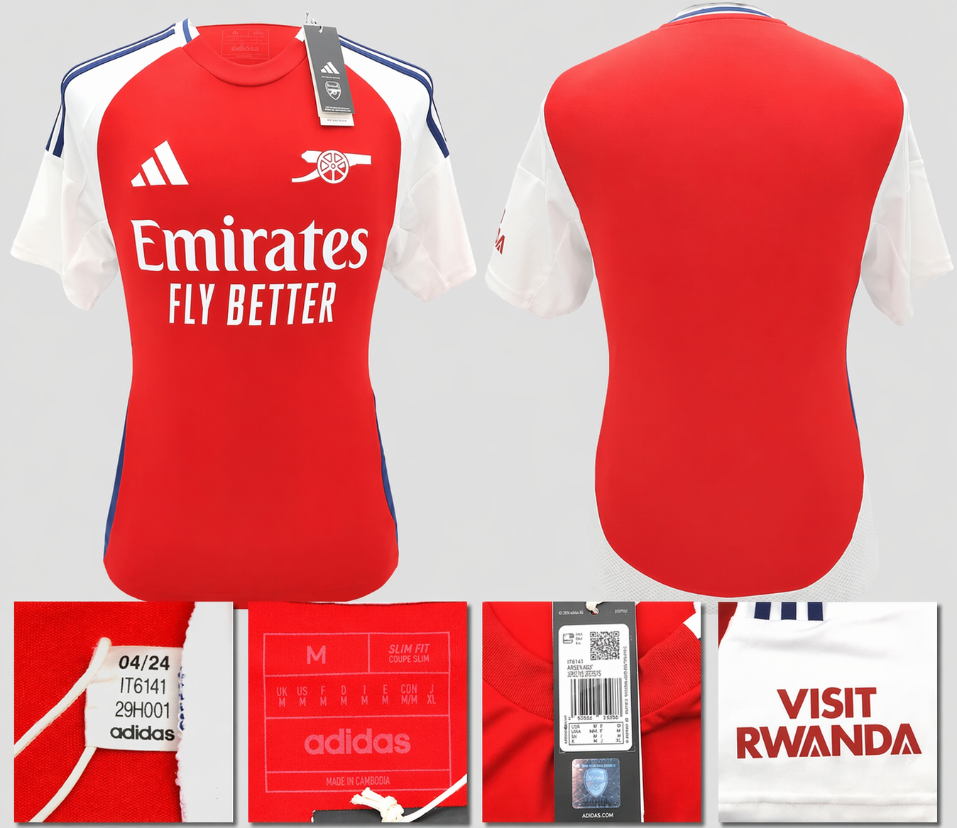BNWT 2025 / 2026 ARSENAL F.C. ADIDAS HOME SHIRT EZE 10 + PATCHES