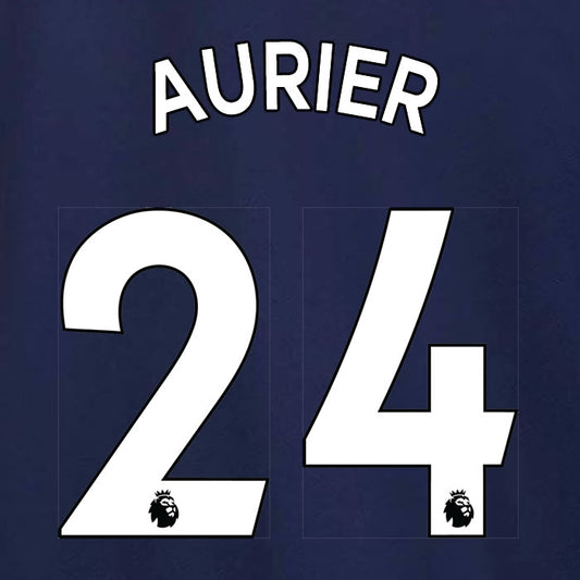 2019 2020 TOTTENHAM HOTSPUR AURIER 24 WHITE AWAY OFFICIAL PLAYER SIZE NAME SET