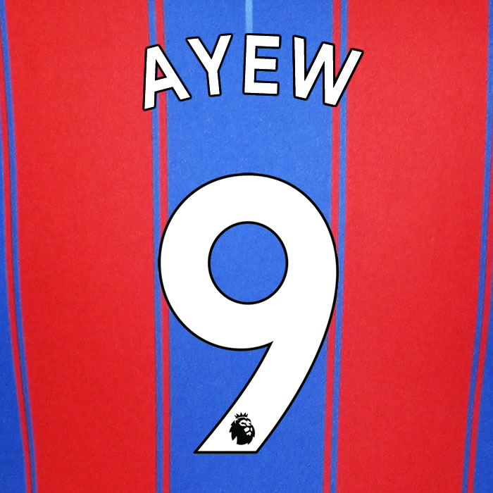 2019 2020 CRYSTAL PALACE J. AYEW 9 WHITE HOME OFFICIAL PLAYER SIZE NAME SET