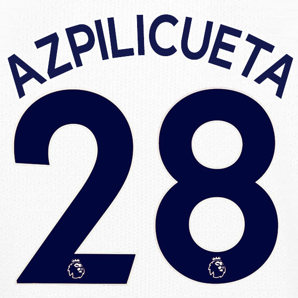 2019 2020 CHELSEA AZPILICUETA 28 WHITE AWAY OFFICIAL PLAYER SIZE NAME SET