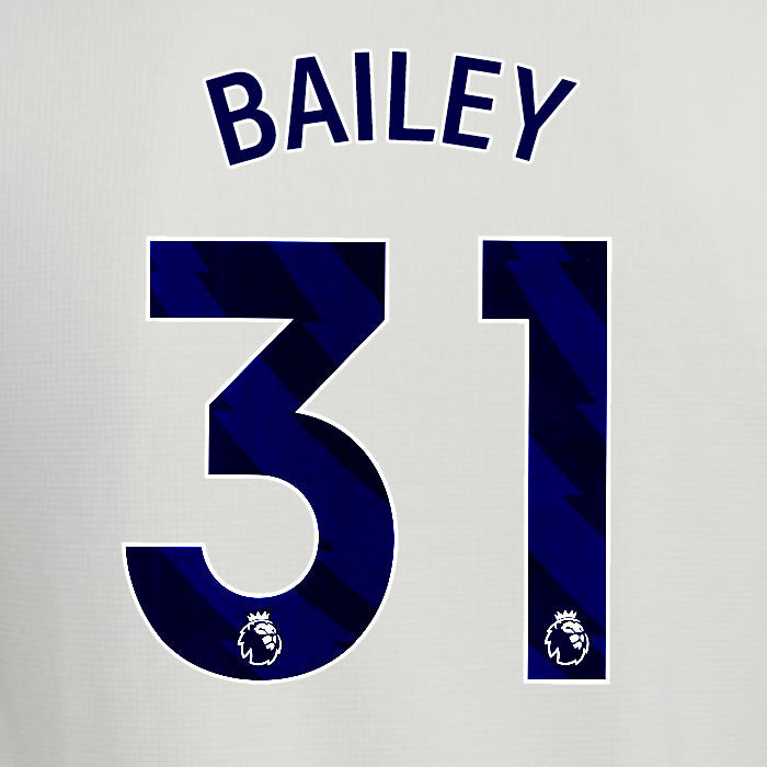2025 2026 ASTON VILLA BAILEY 31 OFFICIAL BLUE 3RD PLAYER SIZE NAMESET