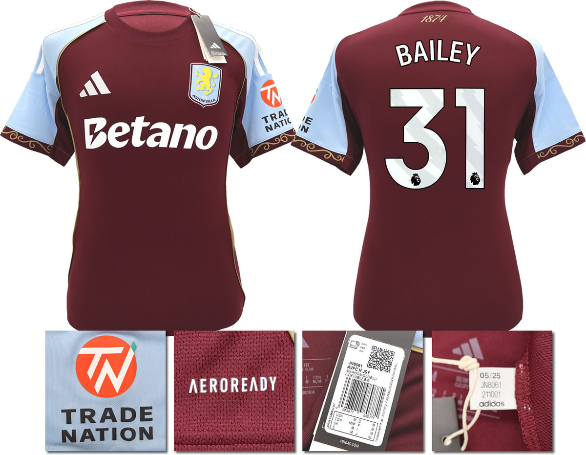 BNWT 2025/26 ASTON VILLA FC HOME SHIRT BAILEY 31