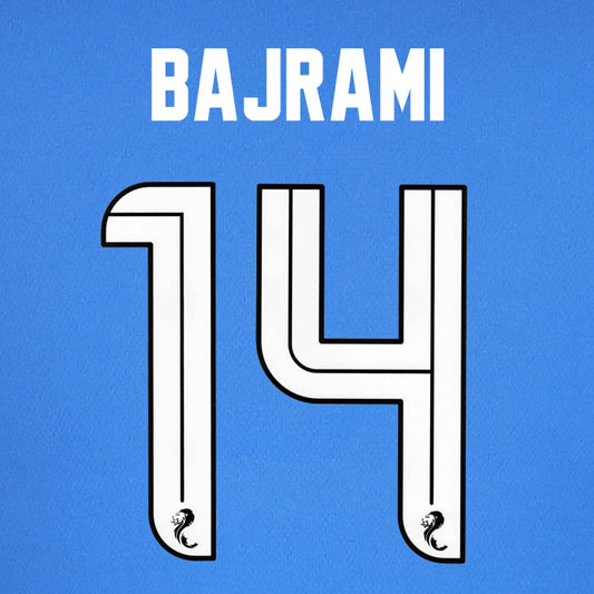 2025 2026 Rangers BAJRAMI 14 WHITE HOME OFFICIAL PLAYER SIZE NAMESET
