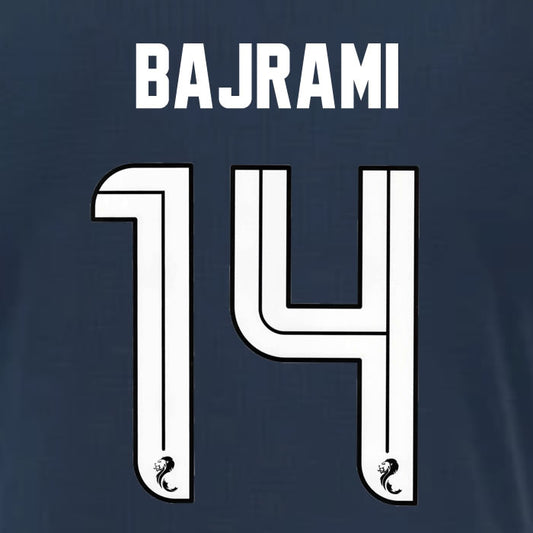 2025 2026 Rangers BAJRAMI 14 WHITE 3RD OFFICIAL PLAYER SIZE NAMESET