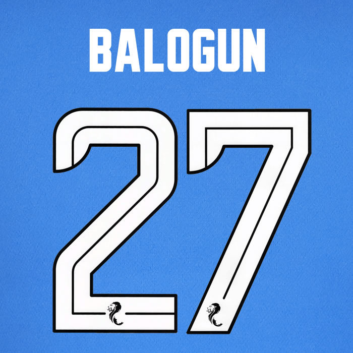 2024 2025 Rangers BALOGUN 27 WHITE HOME OFFICIAL PLAYER SIZE NAMESET